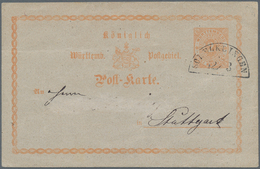 Württemberg - Bahnpost: 1875, "SCHELKLINGEN" Bahn-Segmentstempel Klar Auf Tarifgerechter 2 Kr Orange - Sonstige & Ohne Zuordnung