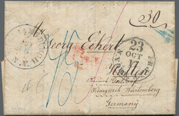 Württemberg - Besonderheiten: 1855, "incoming Mail" Als Kompletter Faltbrief Von WILLIAMSBURGH/N.Y. - Sonstige & Ohne Zuordnung