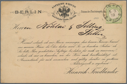 Deutsches Reich - Brustschild: 1872, Kleiner Schild 1/3 Gr. Grün Auf Vertreter-Vordruck-Karte Mit K1 - Sonstige & Ohne Zuordnung