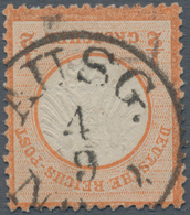 Deutsches Reich - Brustschild: 1872, Kleiner Schild ½ Gr. Orangerot Mit Seltenem Zentrischem Ausgabe - Otros & Sin Clasificación