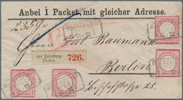 Deutsches Reich - Brustschild: 1872, Kleiner Schild 3x 1 Gr Karmin Und Einmal Großer Schild 1 Gr. Ka - Other & Unclassified