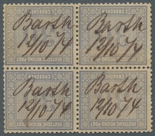 Deutsches Reich - Brustschild: 1872; Innendienstmarke 30 Groschen Blau Im Viererblock Dessen Einzeln - Sonstige & Ohne Zuordnung
