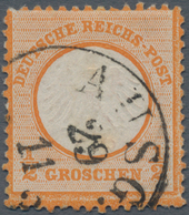 Deutsches Reich - Brustschild: 1872, Kleiner Schild ½ Gr. Orange Mit Seltenem Zentrischem Ausgabe-K1 - Sonstige & Ohne Zuordnung