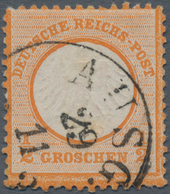 Deutsches Reich - Brustschild: 1872, Kleiner Schild ½ Gr. Orange Mit Seltenem Zentrischem Ausgabe-K1 - Otros & Sin Clasificación