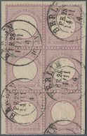Deutsches Reich - Brustschild: 1872 Großer Schild ¼ Gr. Graupurpur Sechserblock Auf Briefst. Mit K1 - Sonstige & Ohne Zuordnung