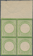 Deutsches Reich - Brustschild: 1872, Großer Schild 1/3 Gr. Hellgrün Postfrischer Viererblock Mit Kom - Autres & Non Classés