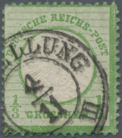 Deutsches Reich - Brustschild: 1872, Großer Schild 1/3 Gr. Hellgrün Mit Seltenem Zentrischem Ausgabe - Other & Unclassified
