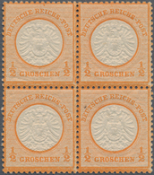 Deutsches Reich - Brustschild: 1872, Großer Schild ½ Gr. Orange Postfrischer Viererblock Mit PLF VII - Other & Unclassified