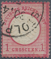 Deutsches Reich - Brustschild: 1872, Großer Schild 1 Gr. Karmin Mit Sehr Seltenem Plattenfehler III: - Other & Unclassified