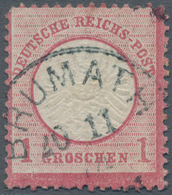 Deutsches Reich - Brustschild: 1872, Großer Schild 1 Gr. Karmin Mit DOPPELPRÄGUNG Und K1 "BRUMATH 10 - Sonstige & Ohne Zuordnung