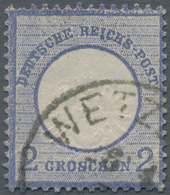 Deutsches Reich - Brustschild: 1872, Großer Schild 2 Gr. Ultramarin Mit Stark Verschobener Prägung M - Other & Unclassified