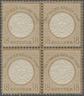 Deutsches Reich - Brustschild: 1872, Großer Schild 18 Kr. Hellockerbraun Im POSTFRISCHEN VIERER-BLOC - Other & Unclassified