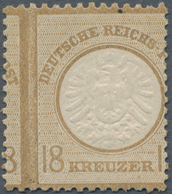 Deutsches Reich - Brustschild: 1872, Großer Schild 18 Kr. Ockerbraun Ungebraucht Mit Stark Verschobe - Sonstige & Ohne Zuordnung