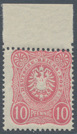 Deutsches Reich - Pfennig: 1880, 10 Pfg. Frühauflage Lebhaftrosa, Postfrisches Oberrandstück (Feld 8 - Other & Unclassified