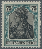 Deutsches Reich - Inflation: 1918, Germania 75 Pfennig Bläulichgrün/grünschwarz In Postfrischer Erha - Nuevos