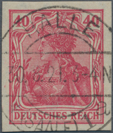 Deutsches Reich - Inflation: 1920: 40 Pf. Germania Lebhaftkarmin, Breitrandig UNGEZÄHNT, Zeitgerecht - Ungebraucht