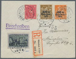 Deutsches Reich - Inflation: 1923, Rhein-Ruhr-Hilfe Komplett Und Zusatzfrankatur Portorichtig Auf Sa - Unused Stamps