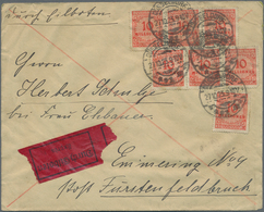 Deutsches Reich - Inflation: 1923, 7 X 250 Tsd A. 500 M Rotlila, Portogerechte MeF Auf Brief Von HAL - Unused Stamps