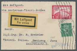 Deutsches Reich - Weimar: 1931, "1 RM Polarfahrt" Mit Zusatzfrankatur Auf Flugbrief Via Amsterdam Vo - Sonstige & Ohne Zuordnung