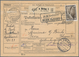 Deutsches Reich - 3. Reich: 1933, 4 RM Chicagofahrt, Portogerecht Als Einzelfrankatur Auf Paketkarte - Cartas & Documentos