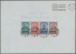 Deutsches Reich - 3. Reich: 1933, "10 Jahre Nothilfe"-Block Mit Viermal Ersttagsstempel BERLIN SW * - Cartas & Documentos