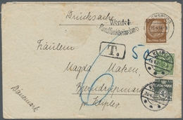 Deutsches Reich - 3. Reich: 1938, Hindenburg Medaillon Auslandsdrucksache Mit Nachporto Von Flensbur - Lettres & Documents