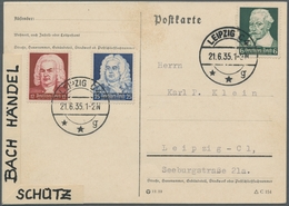 Deutsches Reich - 3. Reich: 1935 Bach Kplt. Satz Auf Blanko-FDC Karte Mit Ersttagstpl. Leipzig 21.6. - Lettres & Documents