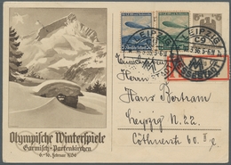 Deutsches Reich - 3. Reich: 1936, Zeppelin, Beide Werte Auf Olympiade-GA Als Sammler-Einschreibe-Kar - Cartas & Documentos