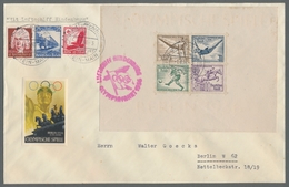 Deutsches Reich - 3. Reich: 1936, Beide Olympiade - Blöcke, Je Mit Zusatzfrankatur Auf Zwei Großform - Covers & Documents