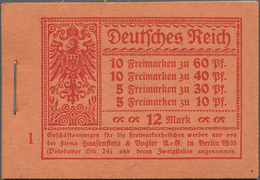 Deutsches Reich - Markenheftchen: 1921, Markenheft »Germania Und Ziffern«, Heftblattränder Links Dgz - Carnets