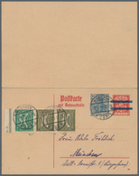 Deutsches Reich - Zusammendrucke: 1922, Ziffer 30+10 Pfg. Und Zusatzfrankatur Auf Geringfügig (5 Pfg - Zusammendrucke