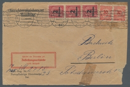 Deutsches Reich - Dienstmarken: 1923, 4er Streifen 1 Mill.a.75 Pf, In Mif. Mit 3x Nr.97 Und 10 Mill. - Service