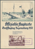 Deutsches Reich - Halbamtliche Flugmarken: 1930, "20 Pfg. Regensburger Großflugtag", Farbfrischer We - Correo Aéreo & Zeppelin