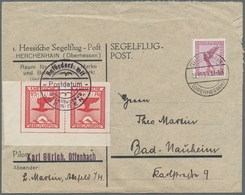 Deutsches Reich - Halbamtliche Flugmarken: 1930, "25 Pfg. Dunkelrosa" Als Waag. Eckrandpaar Auf Offi - Airmail & Zeppelin