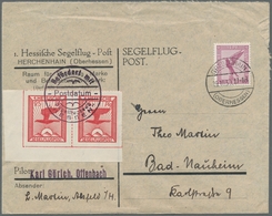 Deutsches Reich - Halbamtliche Flugmarken: 1930, "25 Pfg. Dunkelrosa" Als Waag. Eckrandpaar Auf Offi - Correo Aéreo & Zeppelin