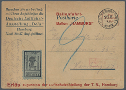 Deutsches Reich - Halbamtliche Flugmarken: 1933, DELA Ballonmarke 30 Pfg. Schwarz/ultramarin Auf Dek - Airmail & Zeppelin