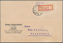 Deutsches Reich - Lokalausgaben 1918/23: HALLE, Gebührenmarke Bräunlichrot In Der Guten Type I D (Mi - Covers & Documents