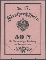 Deutsches Reich - Ganzsachen: 1889, Zwei Fernsprechscheine 50 Pf. Schwarz Auf Rosa, No. 19 Und No. 4 - Altri & Non Classificati