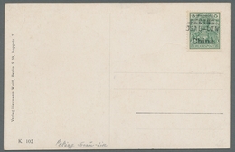 Deutsche Post In China: 1900 (ca.), Kleine Partie Von Zwei "Krone-Adler"-GSK Und Einer Postkarte Mit - Chine (bureaux)