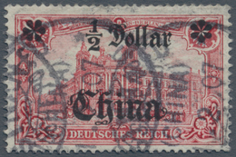 Deutsche Post In China: 1907, 1/2 D. Abart: Verdrehter Stern Rechts, Attest Steuer BPP - Chine (bureaux)