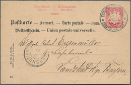 Deutsche Post In Der Türkei - Stempel: 1905, "DP CONSTANTINOPEL" K1 Auf Bayerischer Ganzsachen-ANTWO - Deutsche Post In Der Türkei