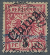 Deutsche Kolonien - Kiautschou: 1900; 5 Pf. Auf 10 Pf. Lilarot Mit Zusätzlichem Handstempel "5" Auf - Kiautschou