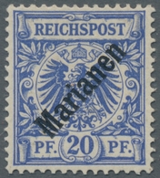 Deutsche Kolonien - Marianen: 1899, 20 Pfg. Diagonaler Aufdruck, Taufrisches Exemplar Mit Zarter Haf - Mariana Islands