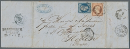 Deutsche Abstimmungsgebiete: Saargebiet: 1852-57, Bahnpoststempel Auf Belegen Aus Frankreich Bzw. Ei - Lettres & Documents