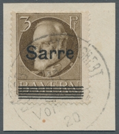 Deutsche Abstimmungsgebiete: Saargebiet: 1920, "3 Pfg. Luitpold/Sarre", Die Unverausgabte Mit Sauber - Briefe U. Dokumente