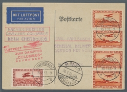 Deutsche Abstimmungsgebiete: Saargebiet: 1932, Zulieferung SAARGEBIET, Nachbringeflug Zum Dampfer CO - Covers & Documents