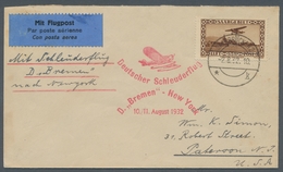 Deutsche Abstimmungsgebiete: Saargebiet: 1932, Katapultflug Nordatlantik, Zulieferung SAARGEBIET, Br - Briefe U. Dokumente