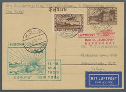 Deutsche Abstimmungsgebiete: Saargebiet: 1933, Katapultflug Nordatlantik, Zulieferung SAARGEBIET, GA - Briefe U. Dokumente