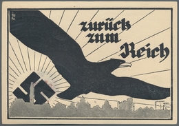 Deutsche Abstimmungsgebiete: Saargebiet: 1935, Volksabstimmung, Extrem Seltene Propagandakarte "zurü - Briefe U. Dokumente