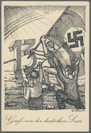 Deutsche Abstimmungsgebiete: Saargebiet: 1935, Volksabstimmung, Propagandakarte "Gruß Von Der Deutsc - Covers & Documents
